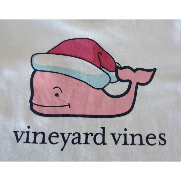 Vineyard Vines Santa Hat Long Sleeve 100% Cotton Tee Boys Size Medium GUC - Picture 7 of 7
